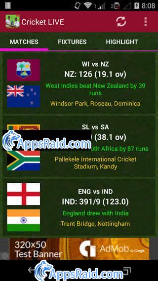 Zamob Cricket Live - Scores