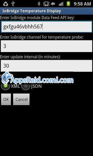 Zamob IoBridge Temperature Widget