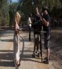 Director Matt Hish with actress Hannah Cowley behind the scenes in Paso Robles FZtvseries