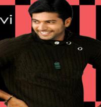 Zamob Jayam Ravi in Pink and Black Stripe Background