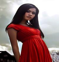 Zamob Liyana Jasmay in red dress