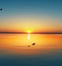 Zamob Sunset Over Lake Siutghiol