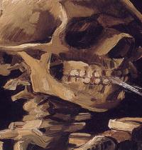 Zamob Vincent Van Gogh skull with a Burning Cigarette